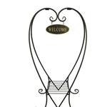 30" Black Metal Foldable Heart Plant Stand Curved Legs Decorative Welcome Sign. Fixed Price $39.77.