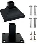Heavy Duty Steel Fence Base Flange Kit For 1.5 Inch Square Posts Complete Set. Fixed Price $48.00.