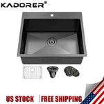 25X22IN Drop Kitchen Sink Top Mount Stainless Steel & Bottom Grid Strainer. Fixed Price $143.43.