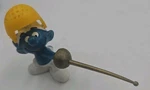 Vintage 1979 Fencer Super Smurf Pvc Figure Complete Face Guard & Sword Fencing. Fixed Price $17.95.