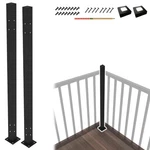 Chr 42" Guard Corner Post V1 Baluster Deck Railing Black Steel Durable. Fixed Price $120.00.