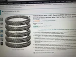 Razor Wire 250FT, Galvanized BTO-22 Barbed Coils. Fixed Price $80.00.