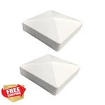 Aiwaiufu 2PK White Pvc 4"X4" Fence Post Caps Pyramid. Fixed Price $20.00.