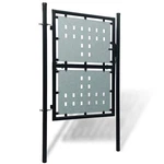 Single Fence Gate Outdoor Garden Patio Entrance Barrier Black Vidaxl. Fixed Price $205.99.