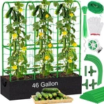 65"H X 50"W Cucumber Trellis With Grow Bag & Netting, U-frame Metal Plant Sup.... Fixed Price $56.76.
