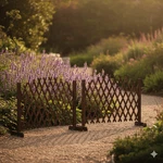 Set OF2 Retractable Arched Wooden Fence Expandable Garden Trellis Fir Brown. Fixed Price $77.00.