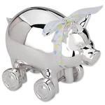 Reed & Barton Piggy With Wheels Silverplate Bank, 1.75 Lb, Metallic. Fixed Price $126.29.