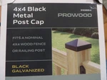 New Lot Of 6 4X4 Black Metal Post Cap Prowood-. Fixed Price $22.99.
