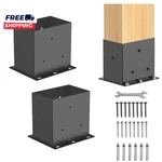 2 Pcs Post Base 4 6" BRACKETS(ACTURL3.6 X5.6) Heavy Duty Black Metal Powd. Fixed Price $40.80.