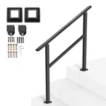 Vevor Outdoor Handrails For 2-3 Step Stairs Black Square Tube Easy Install. Fixed Price $39.99.
