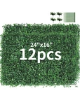Topdeep 12 Piece 24 X16 Artificial Grass Wall Panel Decor. Fixed Price $80.00.