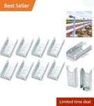 Durable 2X4 Galvanized Fence Bracket Set - 8 Pieces For Strong Construction. Fixed Price $29.99.