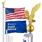 Yescom Bravery 20FT Eagle Topper Sectional Flag Pole Kit Outside Garden Silver. Fixed Price $119.90.