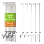 3.4 Feet Pig Tail Step-in Fence Posts, 30 Pack Metal With Insulation. Fixed Price $160.18.