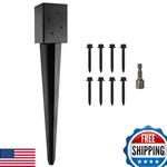 Ladech 4X4X24" Black Powder Coated Metal Fence Post Anchor Ground Spike. Fixed Price $76.48.