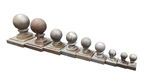 Square Post Ball Finial, Cast Iron, 1-6 Inch Sizes, Weldable Fence Cap. Fixed Price $27.95.