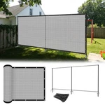 Outdoor Privacy Fence Screen With Iron Poles Dog Fencing Divider Panels Garden. Fixed Price $93.99.