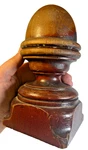 Antique Victorian Staircase Railing Wood Newel Post Cap Acorn Accorn Finial. Fixed Price $148.00.