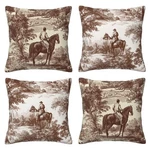 French Western Throw Covers 18X18 Inch Set Of 4 Pillowcases Outdoor Ho.... Fixed Price $32.25.