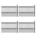 Aleko Garden Yard Paris Style Black Steel Fence 32 Feet Set Of 4 Panels. Fixed Price $2209.35.