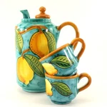 Avallone Vietri Coffee & Demi Cups 3-PIECE Handmade Green W/ Lemons Pottery. Fixed Price $48.85.