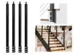 Lot Of Muzata 42" Black Side Mount Stair Cable Railing Post 25-35 Degree. Fixed Price $169.99.