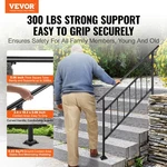 Vevor Outdoor Stair Railing, Fits For 1-5 Steps Transitional Wrought Iron Handra. Fixed Price $138.70.