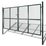 Double Door Fence Gate 118.1X59.1" Powder-coated Steel Vidaxl. Fixed Price $535.99.