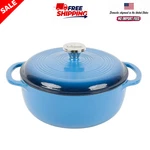 Lodge 4.5QT Enameled Cast Iron Dutch Oven W/lid Dual Handles Safe. Fixed Price $64.99.
