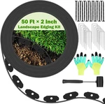 50FT 2IN Landscape Edging Border Kit With 90PCS Types Of Garden Staples,. Fixed Price $43.30.