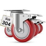 Weibida Stainless Steel 4 Caster Wheels With Inches, Red. Fixed Price $121.36.