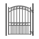 Aleko Paris Style Black Garden Steel Pedestrian Gate 5' X 4' With 2 Posts. Fixed Price $1199.00.