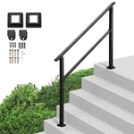 Outdoor Handrails For Steps, 4-5 Stair Kit, Black Square Tube With Hor. Fixed Price $99.14.