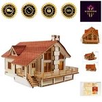 Intricate Wooden Model Kit: Garden House With Large Deck - Crafted For Adults. Fixed Price $44.99.