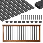 Vevor 61 Pack Deck Balusters 32.28 Rectangle Steel Railing Spindles Black. Fixed Price $119.90.