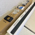 Domart Stainless Steel Square Glass Railing Post System With Clamp, 85CM, Black. Fixed Price $38.00.