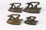 1800S Rare Set Of 4 Antique Cast Swan Miniature Sad. Fixed Price $155.00.