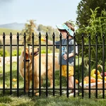 Metal Garden Fence 32 In X 24 W 5 Panels (4 + 1 Gate) Total Length. Fixed Price $141.05.