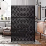72 In. X 47 Outdoor Metal Privacy Screen Garden Fence Palace Design Bl. Fixed Price $179.80.