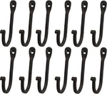 Early American Single Prong Wrought Iron Hooks, Set Of 12 - Rustic Black. Fixed Price $20.09.