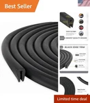 Black U Channel Edge Trim Seal Epdm 15/32" High X 19/64" Wide Feet. Fixed Price $18.99.