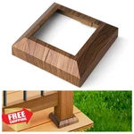 Aecxm 3.5" Deck Post Base Covers - Aluminum Walnut Wood 4PCS. Fixed Price $27.99.