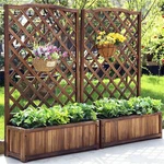 Rustic Wooden Raised Garden Bed Vegetable Planter Grid Box With Climbing Trellis. Fixed Price $59.90.