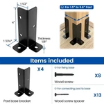 4PACK Adjustable Heavy Duty Wood Post Base Brackets Black Deck Fence Pergola WT3. Fixed Price $20.99.