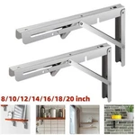 2-10PC Folding Shelf Brackets 8-20" Stainless Steel Drop Down Heavy Duty. Fixed Price $48.75.