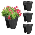 Aoodor 4PACK Classic Deck Rail Planter W/drainage Holes Adjustable Bracks -12''. Fixed Price $46.99.