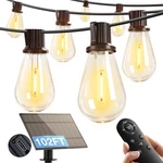 Solar String Lights 96FT+6 Outdoor Waterproof 34 Led Dimmable Bulbs Addlon. Fixed Price $74.99.