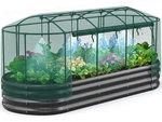 Galvanized Raised Garden Bed Kit With Watering System And Mesh Cover, Large O.... Fixed Price $234.69.