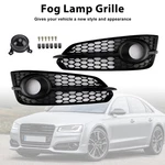 2PCS Black Front Fog Grille Light Cover Fit Audi A8 S8 2015-2017 Ca. Fixed Price $181.63.