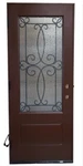 Fiberglass Rh In-swing Door With Wrought Iron 22"48" Glass, 9/16" Pvc Frame. Fixed Price $890.00.